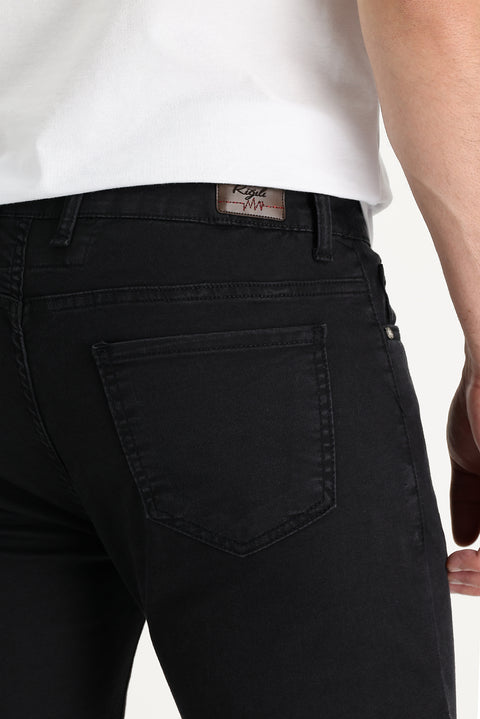 Black Super Slim Fit Extra Narrow Cut Lycra Denim Trousers