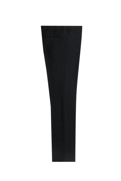 Black 4-Drop Relaxed Fit Classic Fabric Trousers