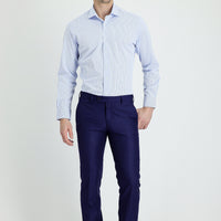 Medium Navy 6 Drop Regular Fit Standard Cut Classic Fabric Trousers