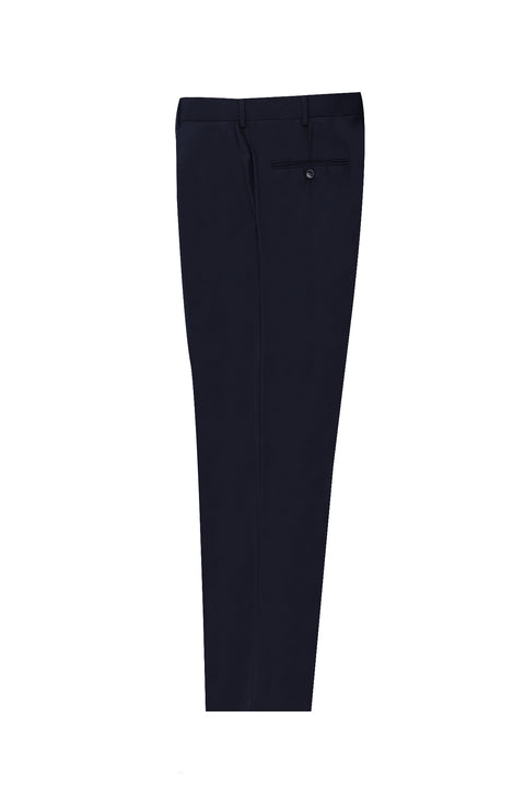 Dark Navy 4 Drop Relaxed Fit Classic Fabric Trousers
