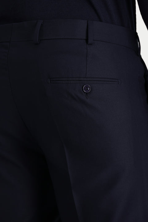 Black Navy 4 Drop Relaxed Fit Classic Fabric Trousers