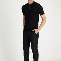 Dark Black 4 Drop Relaxed Fit Classic Fabric Trousers