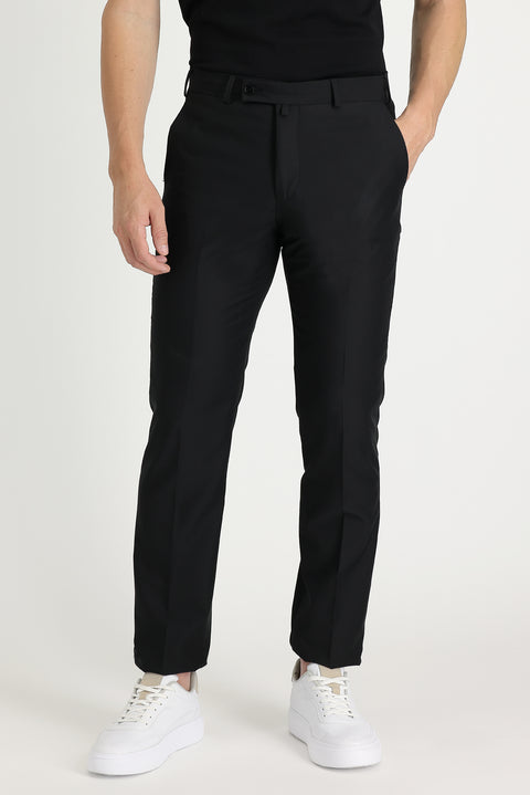 Dark Black 4 Drop Relaxed Fit Classic Fabric Trousers