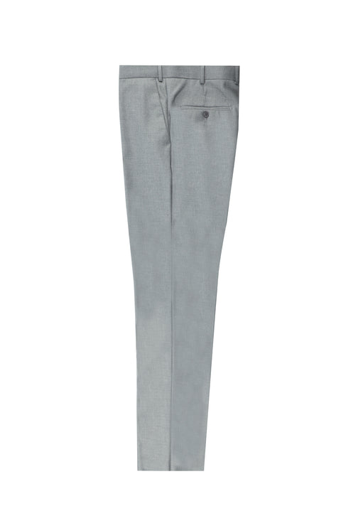 Medium Grey 4 Drop Relaxed Fit Classic Fabric Trousers