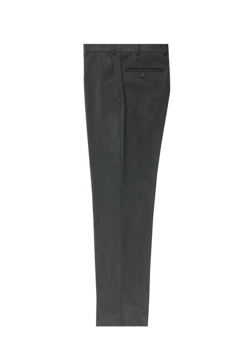 Dark Gray 4-Drop Relaxed Fit Lycra Classic Fabric Trousers