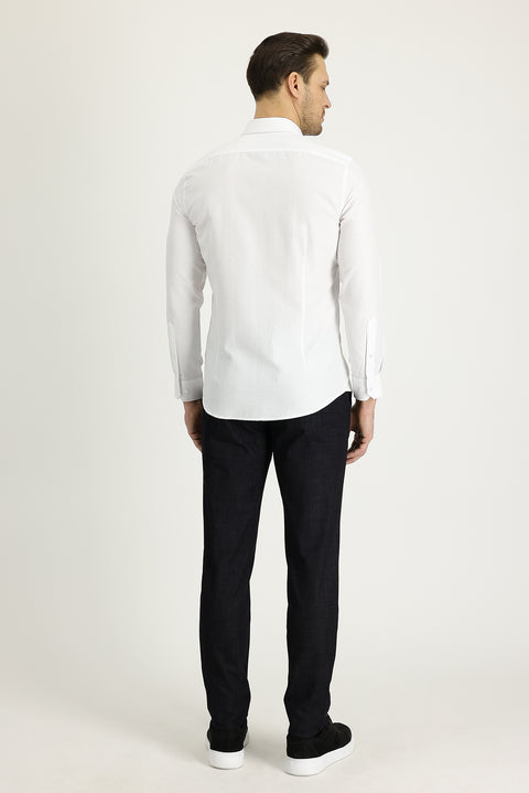 Black Relaxed Fit Denim Look Trousers