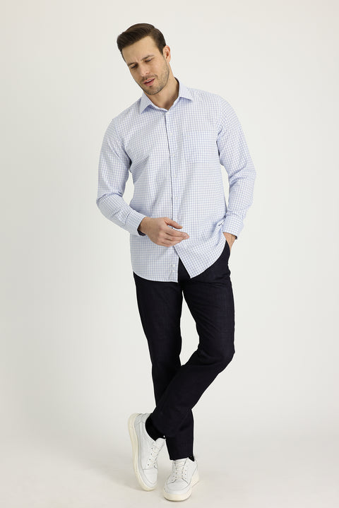Aviator Blue Relaxed Fit Cotton Denim Look Trousers