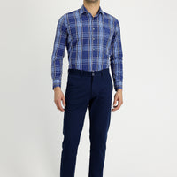 Mid-Navy Slim Fit Stretch Canvas / Chino Trousers