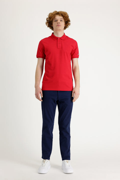 Dark Blue Slim Fit Stretch Canvas / Chino Trousers