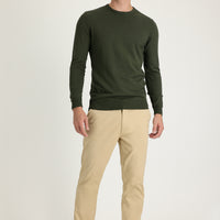 Dark Beige Slim Fit Stretch Canvas / Chino Trousers