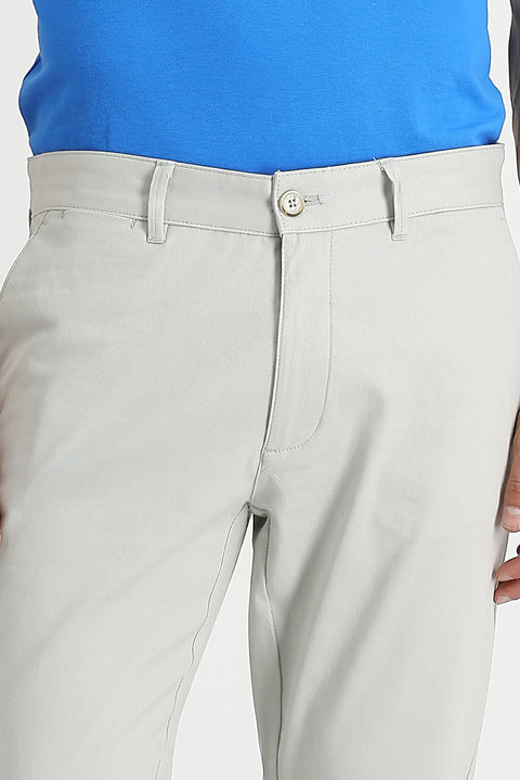 Ecru Relaxed Fit Stretch Canvas / Chino Trousers
