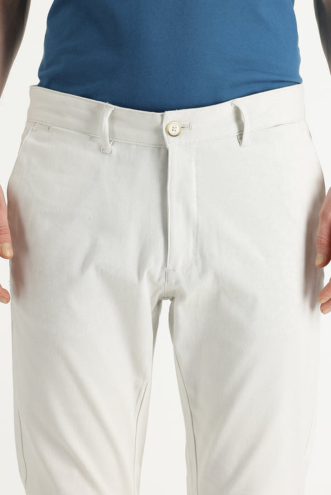 Stone Regular Fit Standard Cut Lycra Canvas / Chino Trousers
