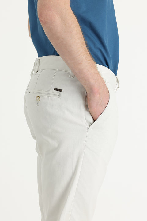 Stone Regular Fit Standard Cut Lycra Canvas / Chino Trousers