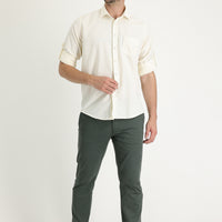 Koyu Yeşil Regular Fit Standart Kesim Likralı Kanvas / Chino Pantolon
