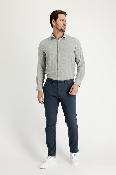 Medium Anthracite Regular Fit Standard Cut Stretchy Canvas / Chino Trousers