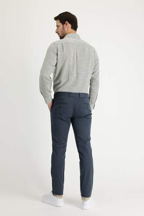 Medium Anthracite Regular Fit Standard Cut Stretchy Canvas / Chino Trousers