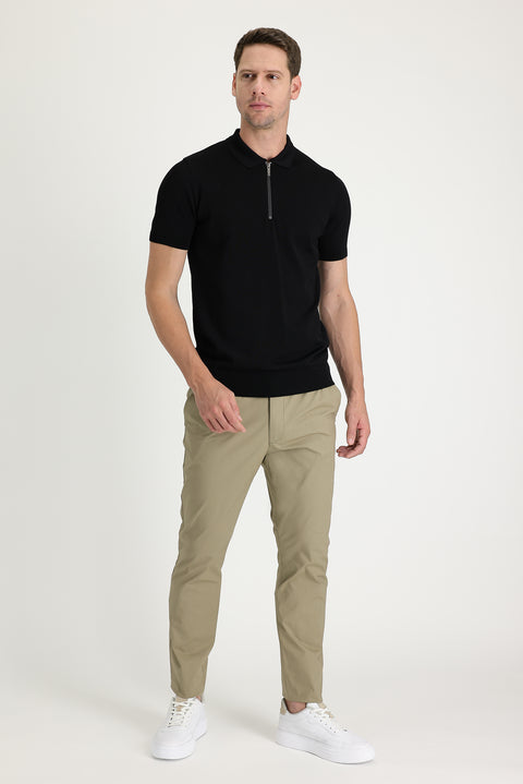Orta Vizon Slim Fit Dar Kesim Likralı Kanvas / Chino Pantolon