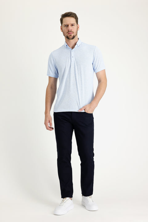 Dark Navy Blue Slim Fit Stretch Canvas / Chino Trousers