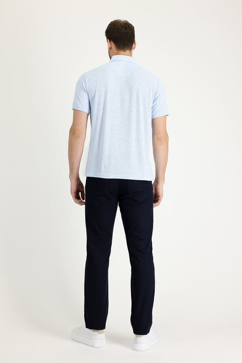 Dark Navy Blue Slim Fit Stretch Canvas / Chino Trousers