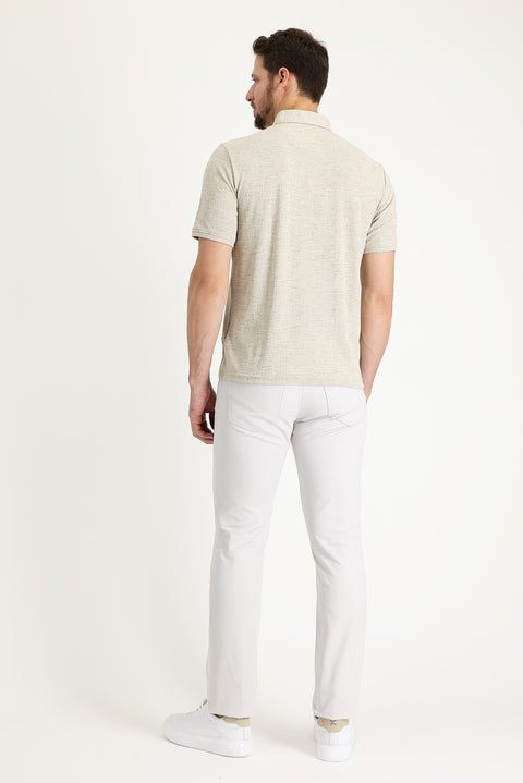 Stone Regular Fit Standard Cut Lycra Canvas / Chino Trousers