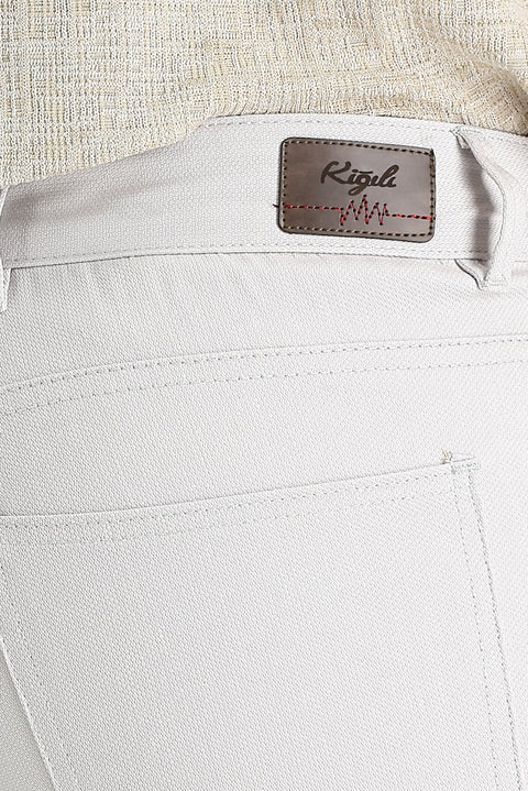 Stone Regular Fit Standard Cut Lycra Canvas / Chino Trousers