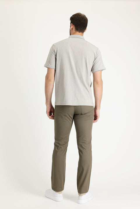Dark Green Slim Fit Stretch Canvas / Chino Trousers