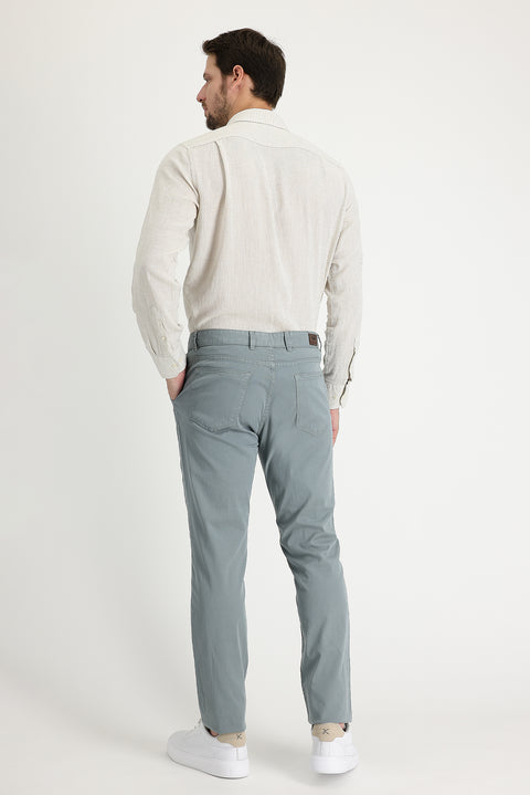 Medium Grey Slim Fit Stretch Canvas / Chino Trousers