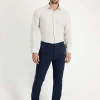 Mid-Navy Slim Fit Stretch Canvas / Chino Trousers