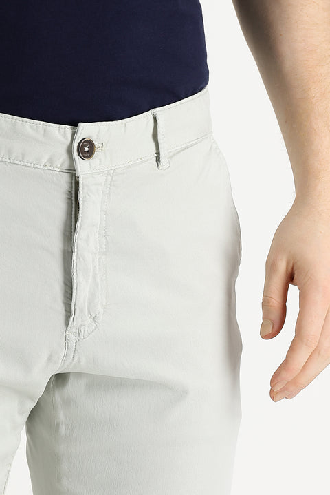 Ecru Regular Fit Standard Cut Lycra Canvas / Chino Trousers