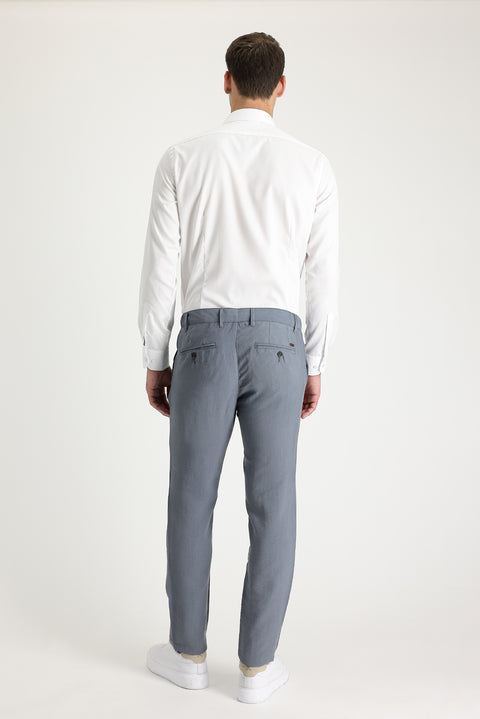 Mid Grey Slim Fit Canvas / Chino Trousers
