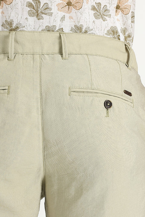 Mid-Beige Slim Fit Canvas / Chino Trousers