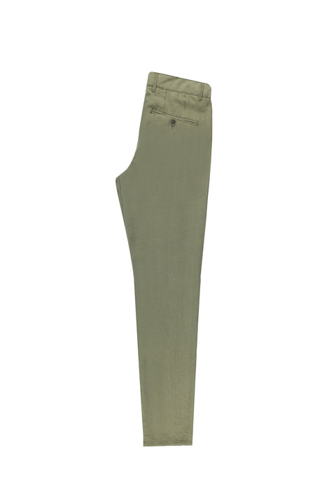 Orta Haki Slim Fit Dar Kesim Kanvas / Chino Pantolon