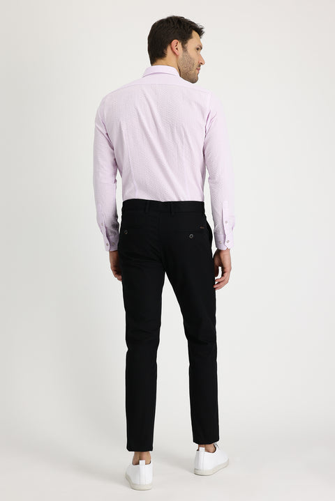 Black Slim Fit Stretch Canvas / Chino Trousers