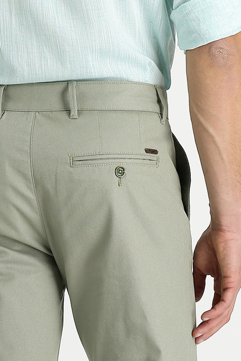 Celadon Green Slim Fit Stretch Canvas / Chino Trousers