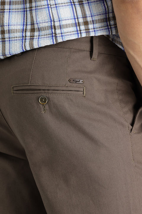Mid Mink Relaxed Fit Stretchy Canvas / Chino Trousers