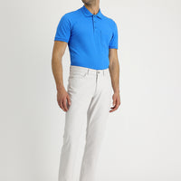 Stone Regular Fit Standard Cut Patterned Lycra Canvas / Chino Trousers