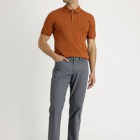 Medium Gray Relaxed Fit Patterned Lycra Canvas / Chino Trousers