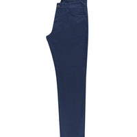 Orta Lacivert Regular Fit Standart Kesim Desenli Likralı Kanvas / Chino Pantolon