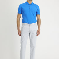Silver Regular Fit Standard Cut Patterned Lycra Canvas / Chino Trousers