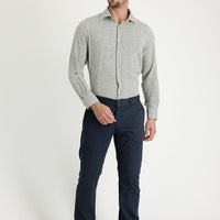 Medium Anthracite Relaxed Fit Patterned Stretch Canvas / Chino Trousers