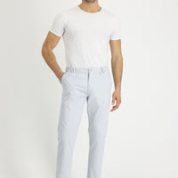 Silver Slim Fit Patterned Lycra Canvas / Chino Trousers