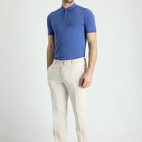 Orta Bej 7 Drop Slim Fit Dar Kesim Beli Lastikli İpli Klasik Keten Kumaş Pantolon