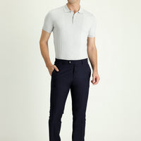 Dark Navy 6 Drop Regular Fit Standard Cut Classic Wool Fabric Trousers