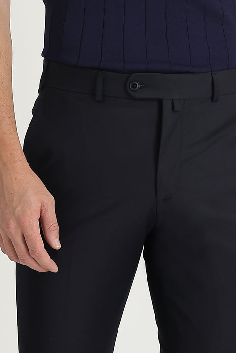 Black Navy 4 Drop Relaxed Fit Classic Fabric Pants