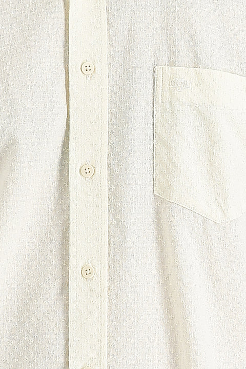 Off-white long-sleeved relaxed fit patterned shirt