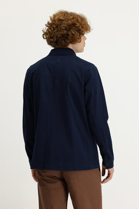 Havacı Mavi Slim Fit Dar Kesim Shacket Gömlek / Mont