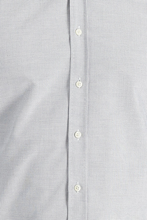 Light Grey Long Sleeve Slim Fit Narrow Cut Classic Patterned Cotton Easy Iron Shirt