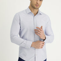 Light Blue Long Sleeve Slim Fit Narrow Cut Classic Patterned Cotton Easy Iron Shirt