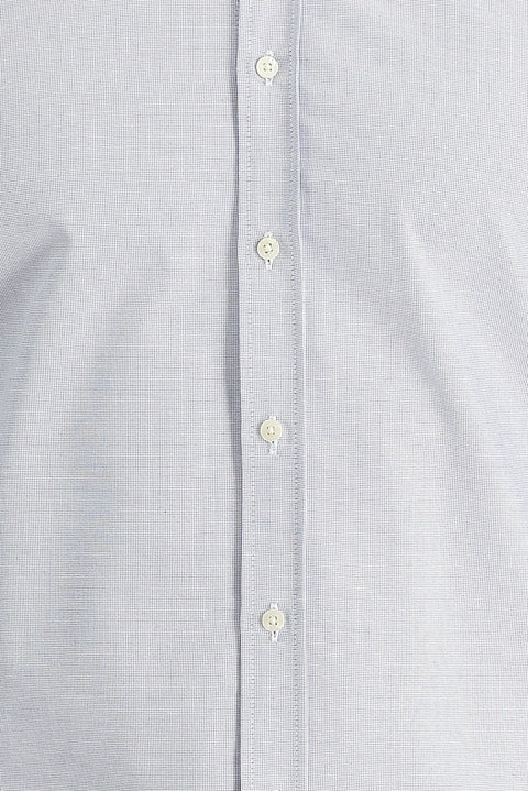 Light Blue Long Sleeve Slim Fit Narrow Cut Classic Patterned Cotton Easy Iron Shirt