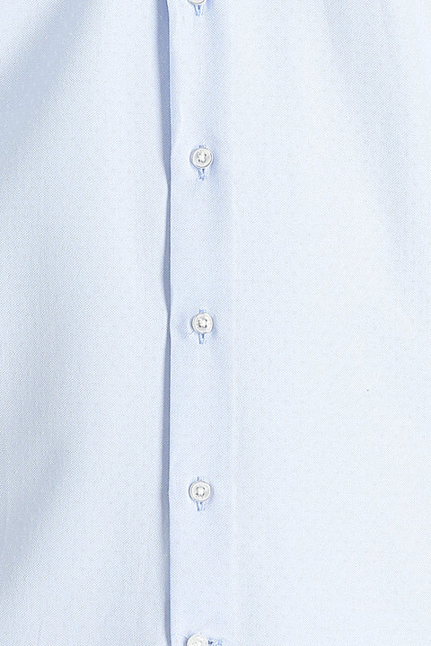 Uçuk Mavi Uzun Kol Slim Fit Dar Kesim Klasik Desenli Pamuklu Kolay Ütülenebilir Gömlek